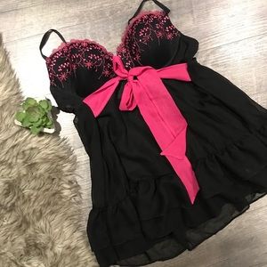 LA VIE EN ROSE Babydoll Lingerie Top - XL